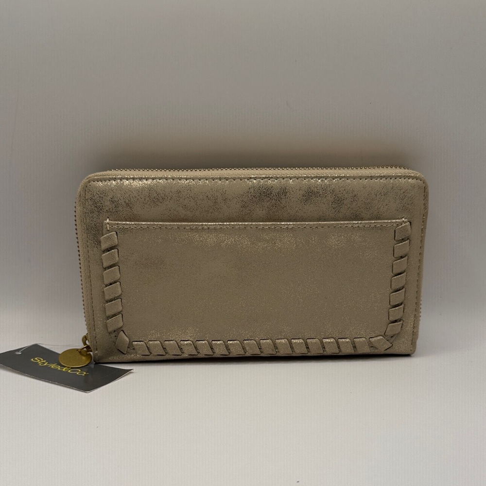 Style&Co Metallic Beige Zip Wallet